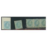 Confederate States Stamps #6 & 7 Group of 5 on car