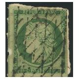 France Stamp #2 Used with some edge faults CV $800