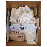 Worldwide & US Stamps accumulation in bankers box,
