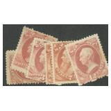 US Stamps #O83-87, O89 Mint Hinged, #O85 No Gum, s