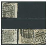 Great Britain Stamps #62 Used Plates #13, 15, 16,