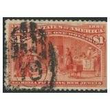 US Stamps #241 Used with short perf at right CV $5