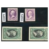 US Stamps Officials Proof Group on Card, includes