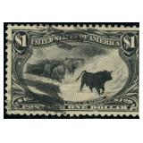 US Stamp #292 Used $1 Cattle in the Storm CV $675