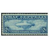 US Stamp #C15 Mint Hinged with creases and CV $525