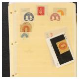 US Stamps Back of Book group on pages, cut squares