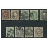 US Stamps #70/78 Used group of 9 CV $2,700+