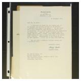 Arleigh Burke Signed letter, 1975 thank you letter