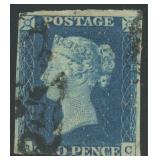 Great Britain Stamps #2 Used w small thins CV $975