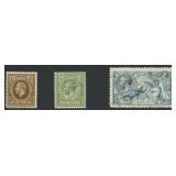 Great Britain Stamps GV Group on Card including Mi