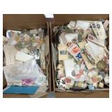 Worldwide & US Stamps in 2 Bankers boxes, mostly U
