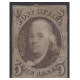 US Stamps #1 Used with a PSE Certificate Stating 