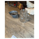 Enamel Funnel with Mason Jar