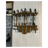 Collectible Decorative Spoon Display Rack with Assorted Spoons