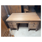 Wood Writing Desk with Drawers