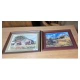 Framed Rural Farmhouse Prints - Set of Two