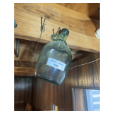 Green Glass Still Bottle with Handle
