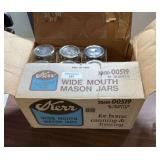 Box of 12 Kerr and Ball Wide Mouth Mason Jars