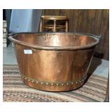 Large Copper Kettle with Iron Handles
