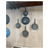 Collection of Grey Enamelware Kitchen Bowls and Saucepans