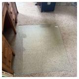 Clear Glass Desk floor mat