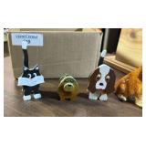 Assorted Home Decor: Dog Figurines, Stone Dog Bone, Wood Corbels