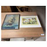 Framed Clipper Ship Print and 