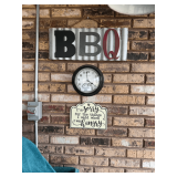Wall Decor Lot - BBQ Sign, Clock, Hangry Plaque, Welcome Sign