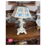 Decorative Cherub Table Lamp with Blue Accents