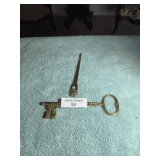 Brass Letter Opener and Decorative Key