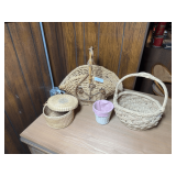 Assorted Decorative Woven Baskets - Set of 5