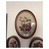 Framed Floral Needlepoint Wall Art - Set of 5