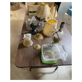 Mixed Lot of Lamps, Shades, and Hardware