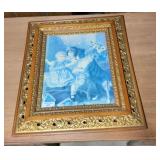Framed Print of Children and Collie Dog