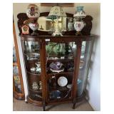 Ornate Wood Display Cabinet -Contents not included