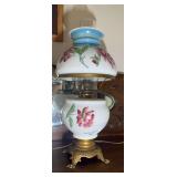 Vintage Style Floral Hurricane Lamp