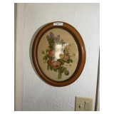 J.L. Prevost Floral Print in Oval Frame