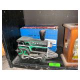 Assorted Decorative Collectibles - Wooden Train, Music Box, Elephant Figure