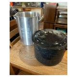 Large Stock Pot & Enamel Roaster with Lid