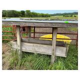 2 Wooden Livestock Feeders with Metal Roof