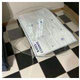 Round Glass Top Coffee Table with Bates County Map