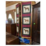 Wooden Wardrobe with Horse Fabric Panels - no contents