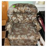 Upholstered Armchair with Leaf Pattern