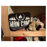 Assorted Plush Toys and Man Camp Pillow