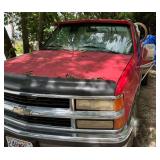 Red 1995 Chevrolet C3500 Dually Truck