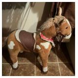 Plush Palomino Ride-On Toy Horse