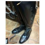 Black Men’s English Leather Riding Boots - Size 10.5