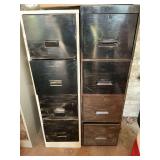 Pair of Four-Drawer Metal Filing Cabinets