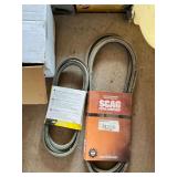 Assorted Automotive and Equipment Parts - Belts, Brake Pads, Filter, and More