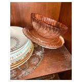 Variety of Glassware, Bowls, Plates & Serving Pieces- shelf 2
